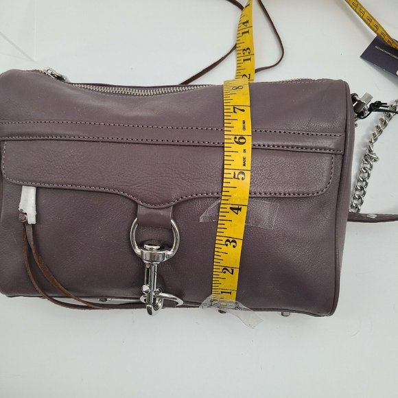 NWT Rebecca Minkoff "Mac" Deep‎ Lavender Leather Clasp Zip Chain Crossbody Bag - Picture 7 of 8